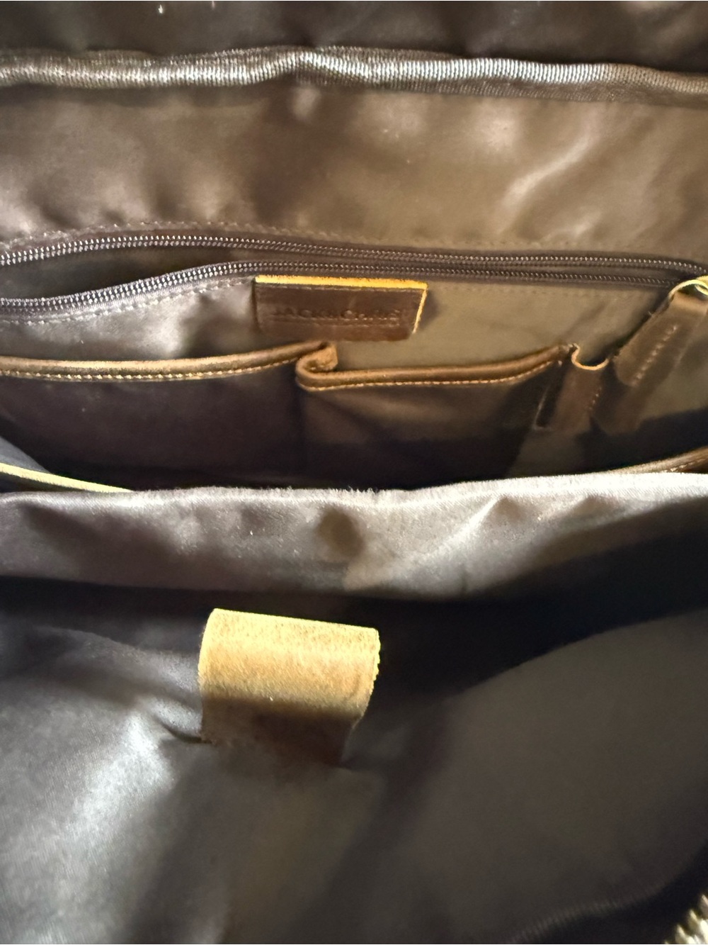 Classic Brown Leather Laptop Briefcase - Men - Picture 4 of 5